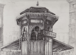 Kiosk in Mantua, Bleistift, 1980