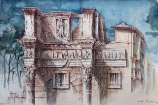 Forum des Nerva, Aquarell, 2015